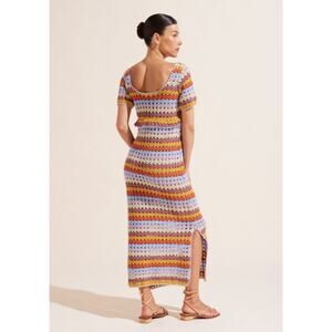 Auguste The Label Multicolor Crochet Midi Dress